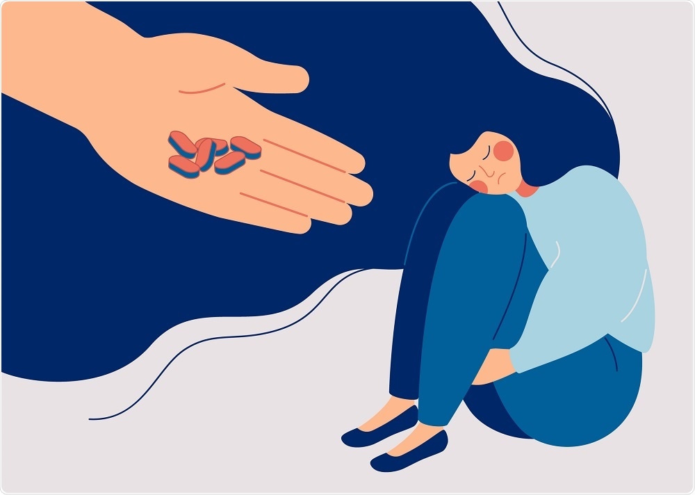 Woman being prescribed antidepressants