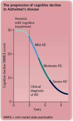 The progression of cognitive decline in Alzheimer