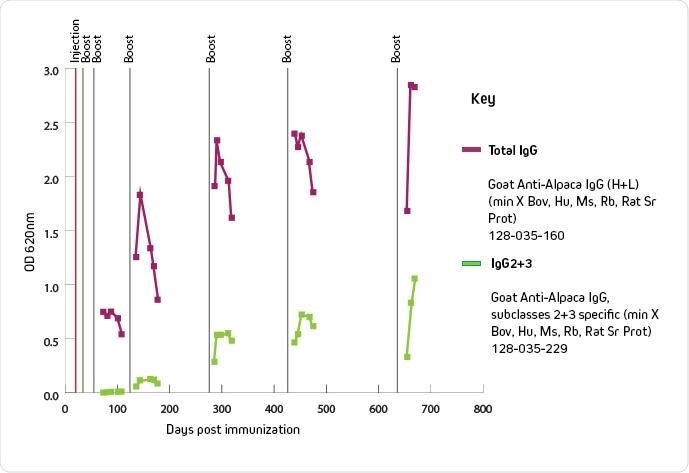 Monitor IgG 2+3 subclass titer to ideally time PBMC harvest