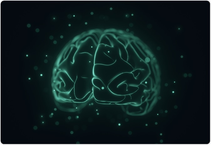 Artificial intelligence (machine learning) brain - concept