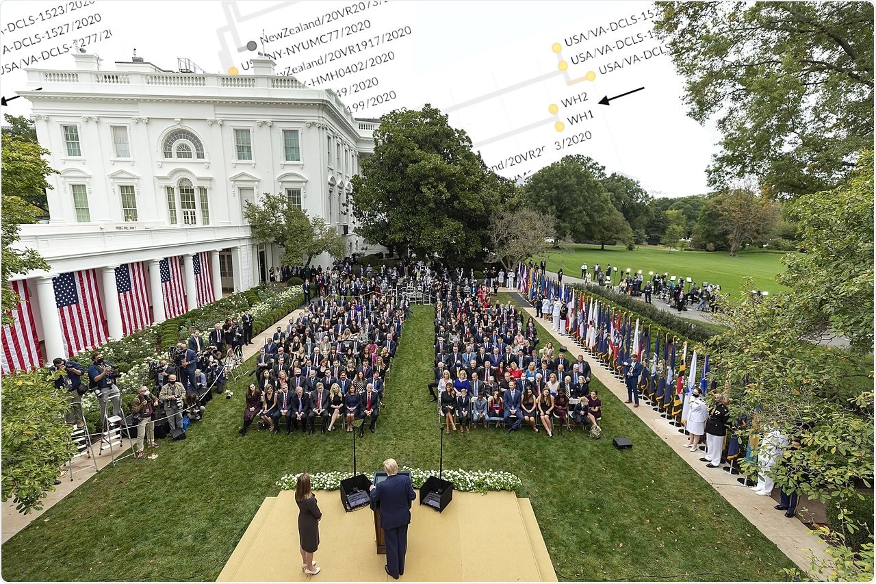 President Donald J. Trump announces Judge Amy Coney Barrett as his nominee for Associate Justice of the Supreme Court of the United States Saturday, Sept. 26, 2020, in the Rose Garden of the White House. (Adapted from Official White House Photo by Amy Rossetti)