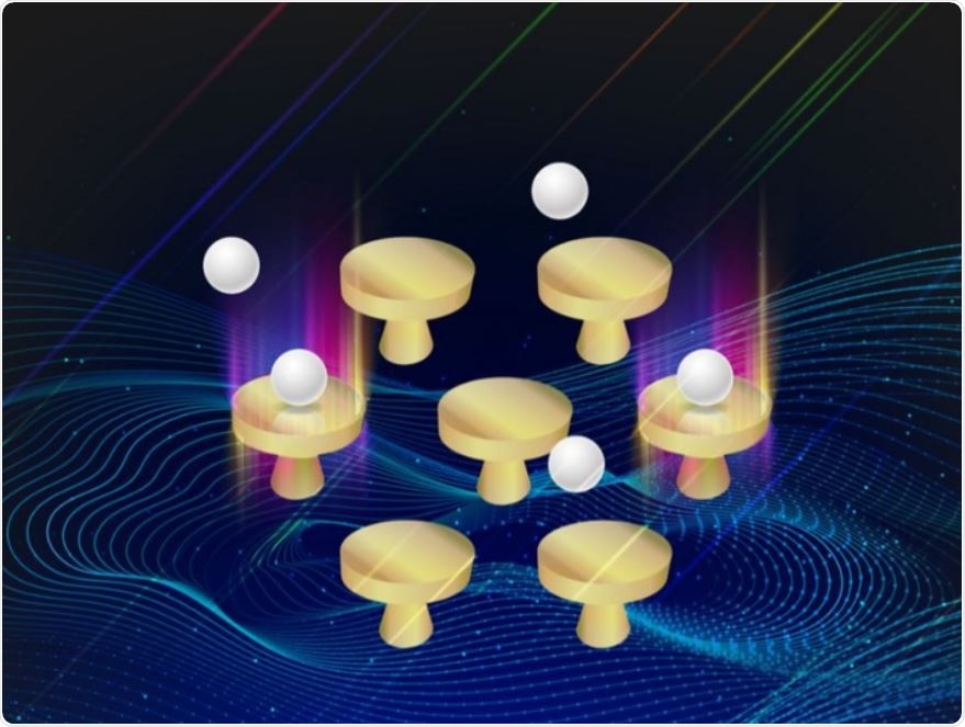 Scientists have reported a new optical imaging technology, using a glass side covered with gold nanodiscs that allows them to monitor changes in the transmission of light and determine the characteristics of nanoparticles as small as 25 nanometers in diameter.