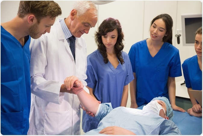 Medical students and professor. Image Credit: Wavebreakmedia / Shutterstock