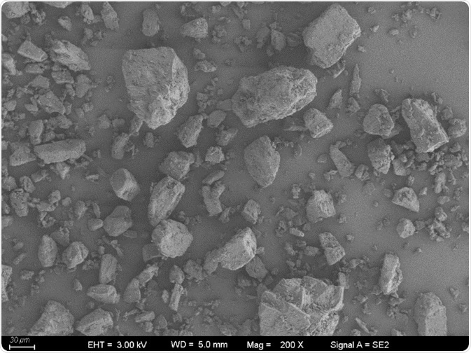 Particle image of No.2 micronized lactose sample.