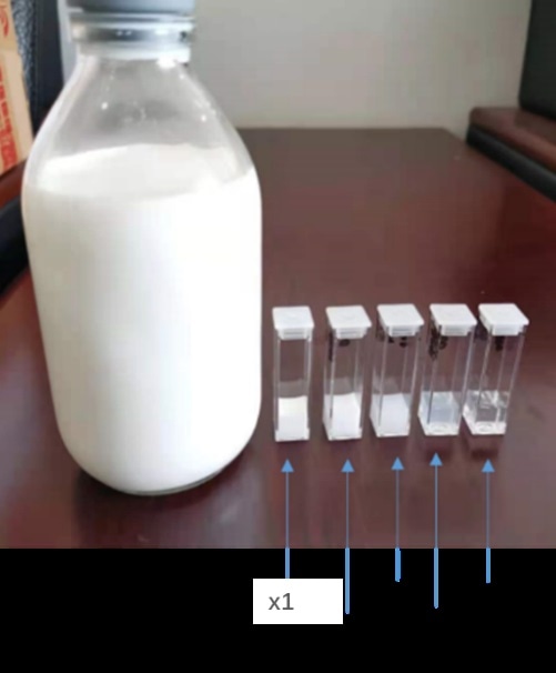 Fat emulsion at different concentrations.