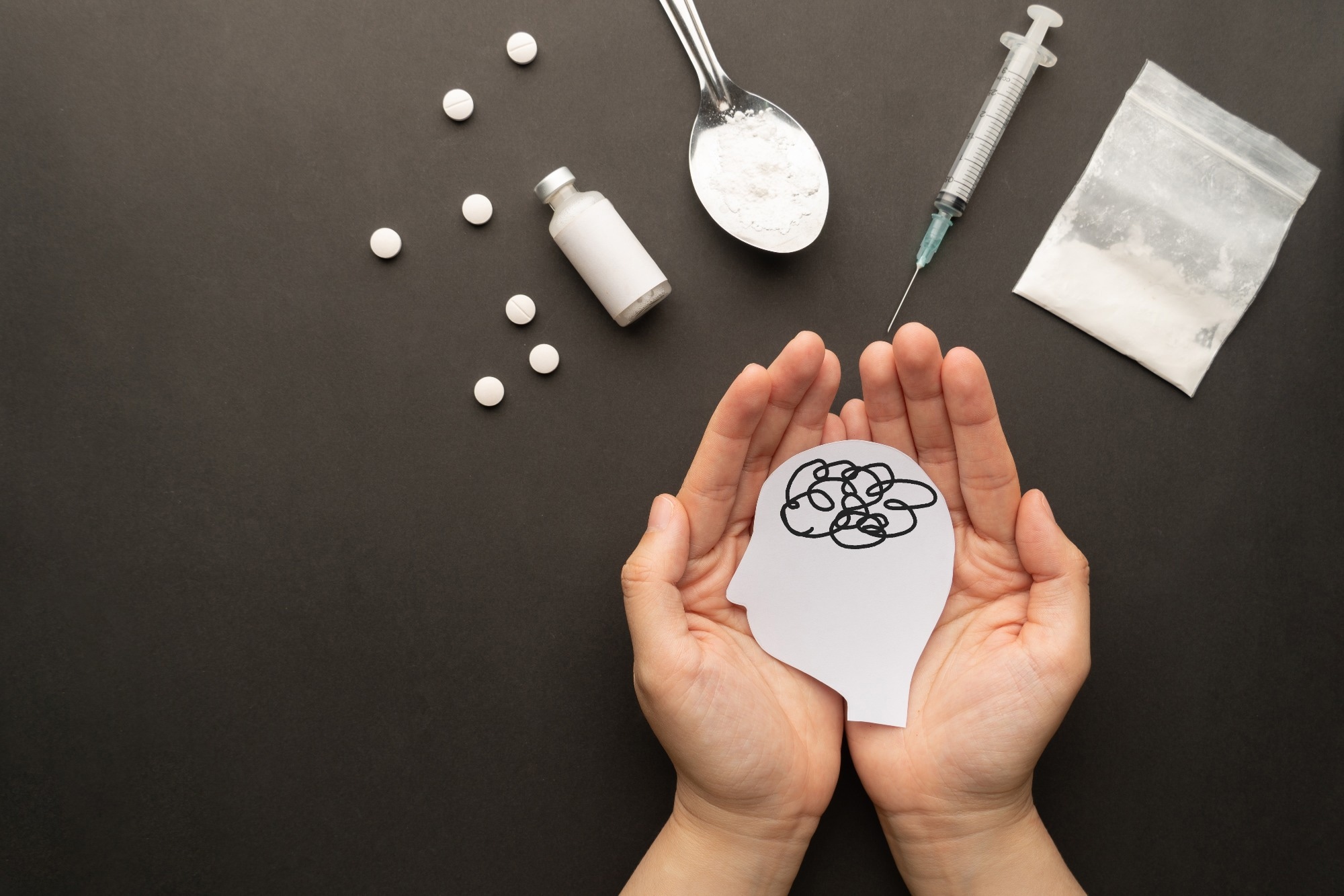 Drug addiction induced psychosis.