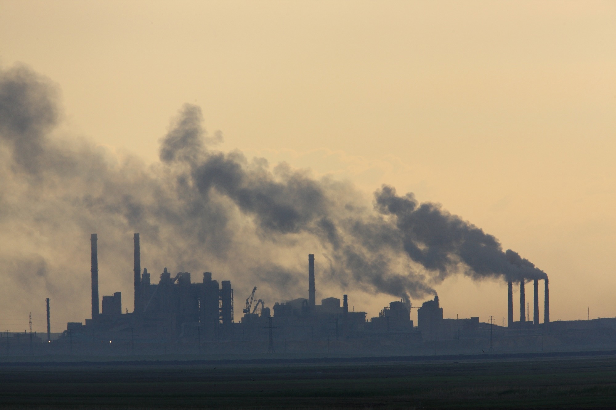 industrial site pouring out pollutants  Qaraghandy province, Kazakhstan          June 2009