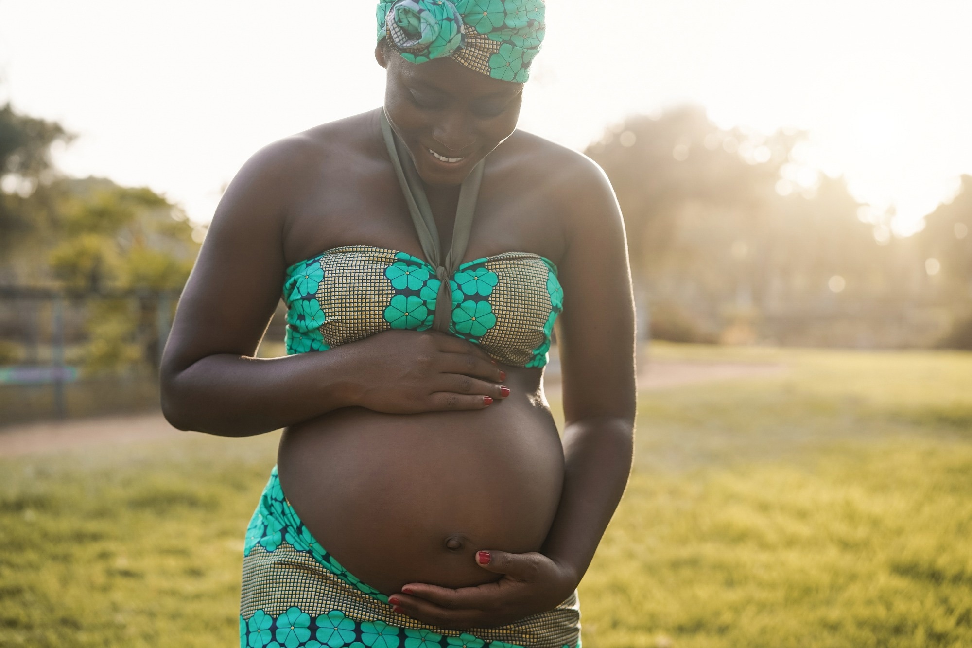 Young african pregnant woman